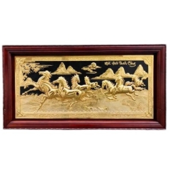 Tranh Đồng Mã Đáo Thành Công , Mạ Vàng 24K ( 88x155cm ) - Cửu Diệu Thiên - MD0017