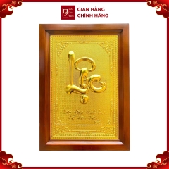 Tranh Đồng Chữ Lộc , Dát Vàng ( 48x68cm ) - Cửu Diệu Thiên - THN184