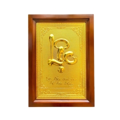 Tranh Đồng Chữ Lộc , Dát Vàng ( 48x68cm ) - Cửu Diệu Thiên - THN184