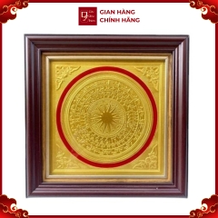 Tranh Đồng Trống Đồng , Mạ Vàng 24K ( 26x26cm ) - Cửu Diệu Thiên - ĐT010