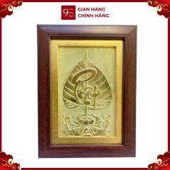 Tranh Đồng Lá Bồ Đề Chữ Phát ( 15x20cm ) - Cửu Diệu Thiên - BD009