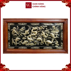 Tranh Cá Chép Hoa Sen - Đồ Đồng Cao Cấp - Cửu Diệu Thiên - THN380