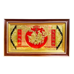 Tranh Đồng Mừng Thọ Ông Bà Cụ , Dát Vàng - Cửu Diệu Thiên - THN215