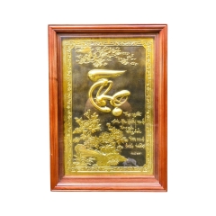 Tranh Đồng Chữ Thọ ( 48x68cm ) - Cửu Diệu Thiên - THN193