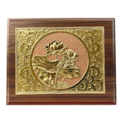 Tranh Đồng Hoa Sen Cao Cấp ( 20x25cm ) - Cửu Diệu Thiên - HS003