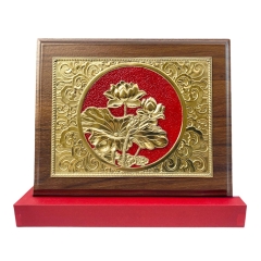 Tranh Đồng Hoa Sen Cao Cấp ( 20x25cm ) - Cửu Diệu Thiên - HS001