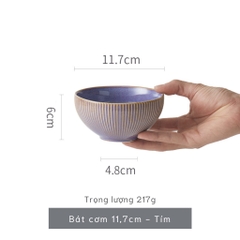 Bộ chén bát đĩa phong cách Bắc Âu thượng hạng - vân sọc nhỏ nhiều màu - Không chì - Chịu được nhiệt độ cao - GT06