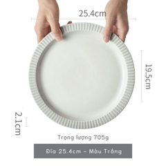 Bộ bát đĩa Giang Tây thượng hạng Ombre - viền vân sọc xám - GT08