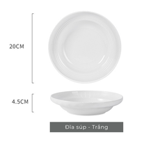 Bộ bát đĩa gốm sứ Tịnh Sắc phong cách Bắc Âu - TC87