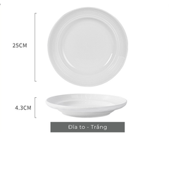 Bộ bát đĩa gốm sứ Tịnh Sắc phong cách Bắc Âu - TC87