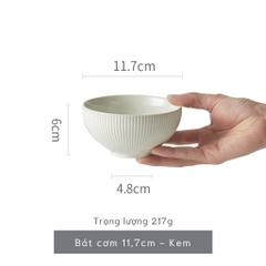 Bộ chén bát đĩa phong cách Bắc Âu thượng hạng - vân sọc nhỏ nhiều màu - Không chì - Chịu được nhiệt độ cao - GT06