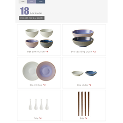 Bộ chén bát đĩa phong cách Bắc Âu thượng hạng - vân sọc nhỏ nhiều màu - Không chì - Chịu được nhiệt độ cao - GT06