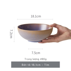 Bộ chén bát đĩa phong cách Bắc Âu thượng hạng - vân sọc nhỏ nhiều màu - Không chì - Chịu được nhiệt độ cao - GT06