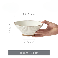 Bộ bát đĩa thượng hạng Collins- viền vân sọc màu kem - GT09