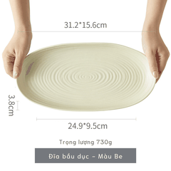 Bộ bát đĩa thủ công Creamy Lavender- vân tròn nhiều lớp tím be - GT02
