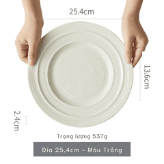 Bộ bát đĩa thủ công Creamy Lavender- vân tròn nhiều lớp tím be - GT02