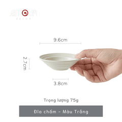 Bộ bát đĩa thủ công Creamy Lavender- vân tròn nhiều lớp tím be - GT02