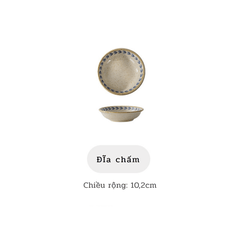 Bộ Bát Đĩa Gốm Mộc An Nhiên phong cách Nhật Bản - TC119