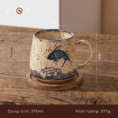 Cốc sứ phong cách Nhật Bản men tiêu - PT123