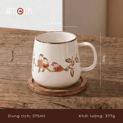 Cốc sứ phong cách Nhật Bản men tiêu - PT123