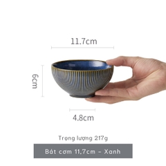 Bộ chén bát đĩa phong cách Bắc Âu thượng hạng - vân sọc nhỏ nhiều màu - Không chì - Chịu được nhiệt độ cao - GT06