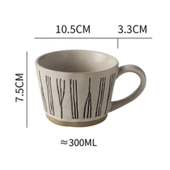 Cốc sứ phong cách thủ công Nhật Bản nhiều họa tiết - PT69