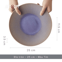 Bộ chén bát đĩa phong cách Bắc Âu thượng hạng - vân sọc nhỏ nhiều màu - Không chì - Chịu được nhiệt độ cao - GT06