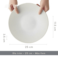 Bộ chén bát đĩa phong cách Bắc Âu thượng hạng - vân sọc nhỏ nhiều màu - Không chì - Chịu được nhiệt độ cao - GT06