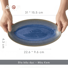 Bộ chén bát đĩa phong cách Bắc Âu thượng hạng - vân sọc nhỏ nhiều màu - Không chì - Chịu được nhiệt độ cao - GT06