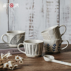 Cốc sứ phong cách thủ công Nhật Bản nhiều họa tiết - PT69