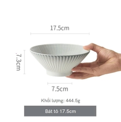 Bộ bát đĩa Giang Tây thượng hạng Ombre - viền vân sọc xám - GT08