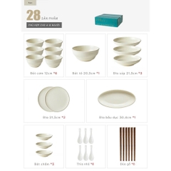 Bộ bát đĩa thượng hạng Minimalis - trơn pastel màu multi - GT04