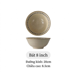 Bộ Bát Đĩa Gốm Mộc An Nhiên phong cách Nhật Bản - TC119