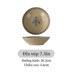 Bộ Bát Đĩa Gốm Mộc An Nhiên phong cách Nhật Bản - TC119