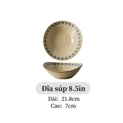 Bộ Bát Đĩa Gốm Mộc An Nhiên phong cách Nhật Bản - TC119