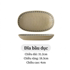 Bộ Bát Đĩa Gốm Mộc An Nhiên phong cách Nhật Bản - TC119