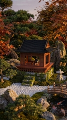 Mô hình nhà Nhật in 3D - nhà chờ