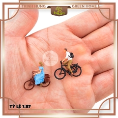 Mô hình Diorama - Race Medal đi xe đạp - Nữ đạp xe - 1:87 (có màu)