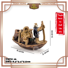 Tượng thuyền đánh cá chất liệu gốm