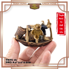 Tượng thuyền đánh cá chất liệu gốm