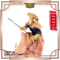 Tượng ông lão câu cá chất liệu gốm