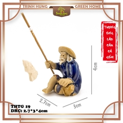 Tượng ông lão câu cá chất liệu gốm
