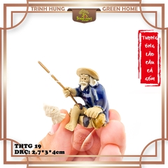 Tượng ông lão câu cá chất liệu gốm