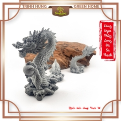 Lãng ngọc thủy long (rồng 3 khúc ver 3) đá sa thạch ST.PVN2351