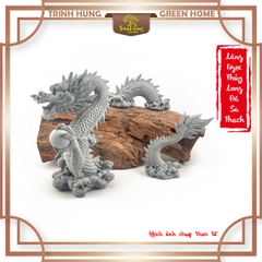 Lãng ngọc thủy long (rồng 3 khúc ver 3) đá sa thạch ST.PVN2351