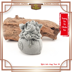Tượng tiểu sư chiêu tài đá sa thạch ST.PVN2375