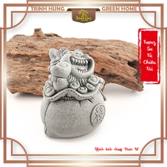 Tượng tiểu sư chiêu tài đá sa thạch ST.PVN2375