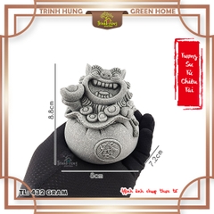 Tượng tiểu sư chiêu tài đá sa thạch ST.PVN2375