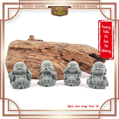 Bộ 4 tiểu di lặc tứ không mini đá sa thạch ST0292ABCD