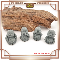 Bộ 4 tiểu di lặc tứ không mini đá sa thạch ST0292ABCD